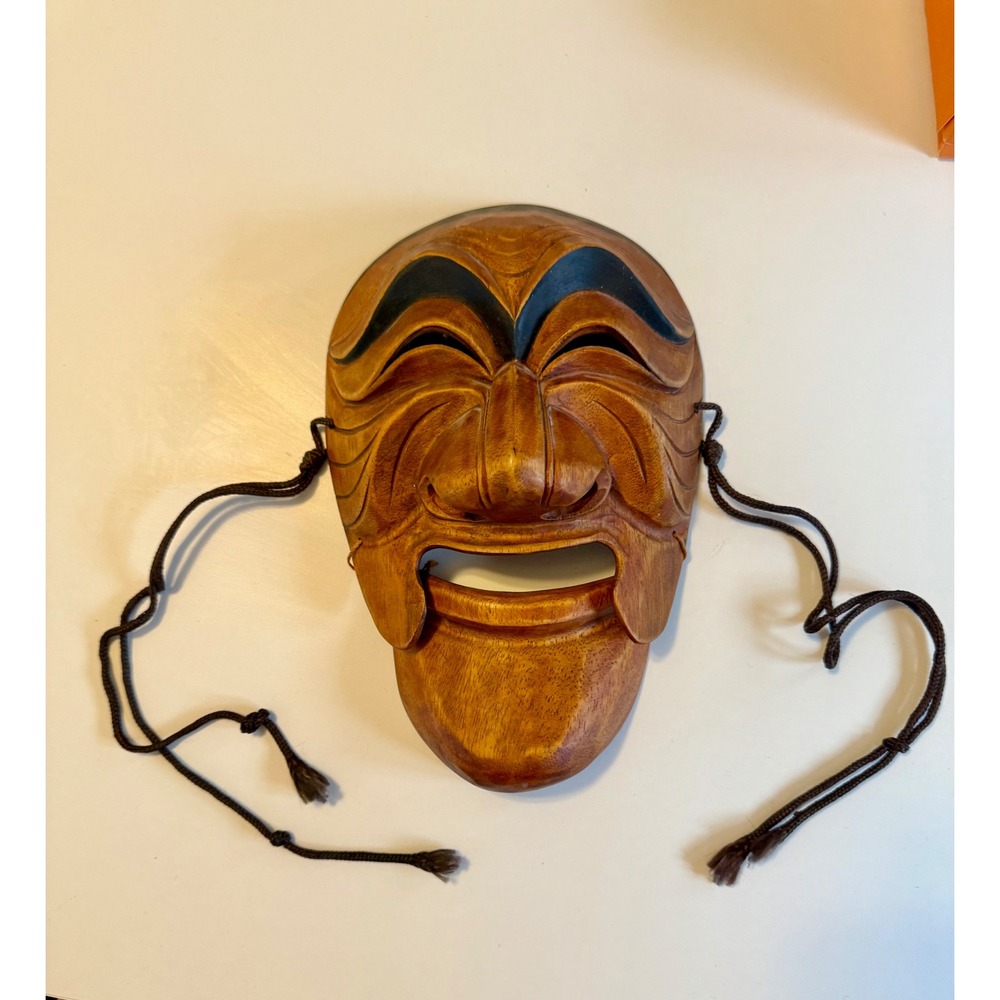 Korean Hahoe Yangban Mask‎ Hand Carved Wood Traditional Folk Art Movable Jaw.